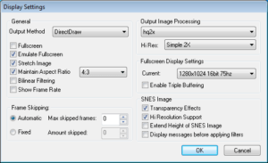 SNES9x - Display Configuration