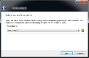Select the installation media