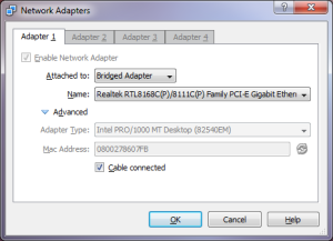 Network Adapters window