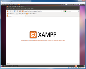 XAMPP start screen on VM
