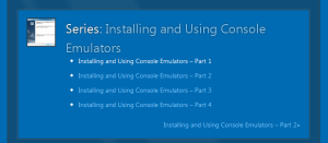 Table of contents for the Installing and Using Console Emulators series