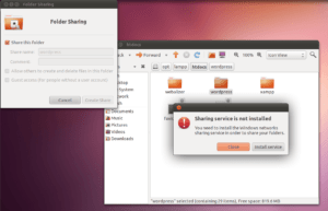 Screenshot of window prompt to install the sharing service.