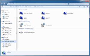 Screenshot of network with VM computer.