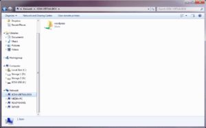 Screenshot of wordpress network share folder.