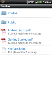 Open the keepass database file in Dropbox