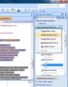 Screenshot of Calendar Data Source Displayed as a Multi-item View