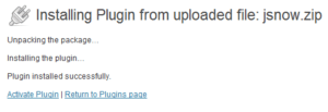 Screenshot of plugin installation page.