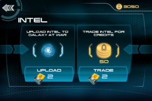 Screenshot of Mass Effect Infiltrator upload intel