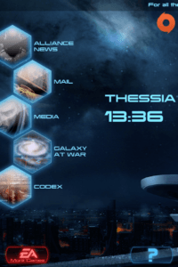 Screenshot of Mass Effect 3 Datapad menu