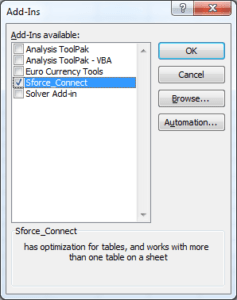 Screenshot of the Excel Add-Ins Manager