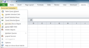 Screenshot of the Excel Connector for Force.com